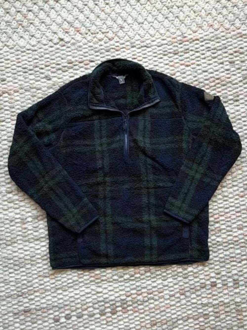 Eddie Bauer Men's Plaid Fleece Quarter-Zip Pullover